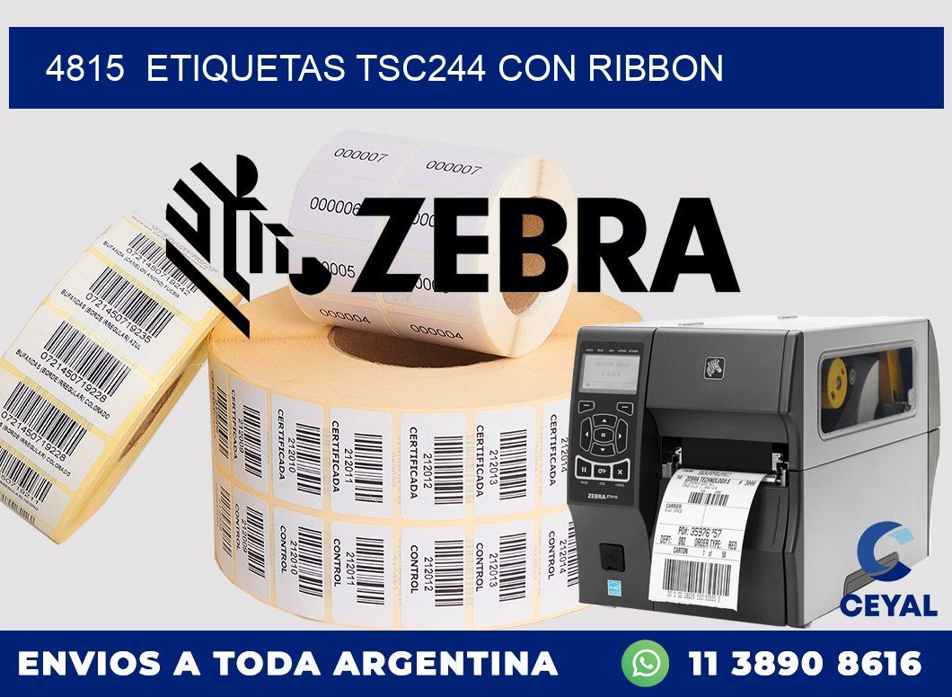 4815  ETIQUETAS TSC244 CON RIBBON