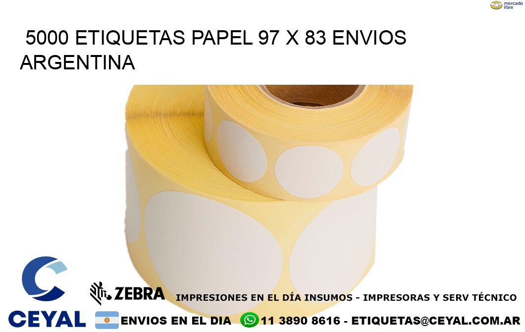 5000 ETIQUETAS PAPEL 97 x 83 ENVIOS ARGENTINA