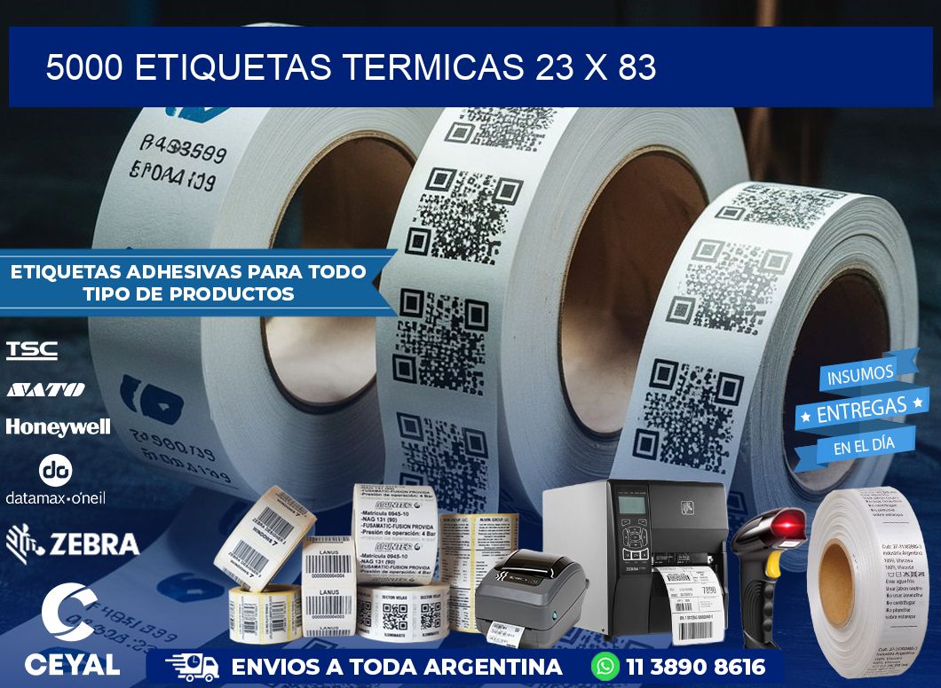 5000 ETIQUETAS TERMICAS 23 x 83