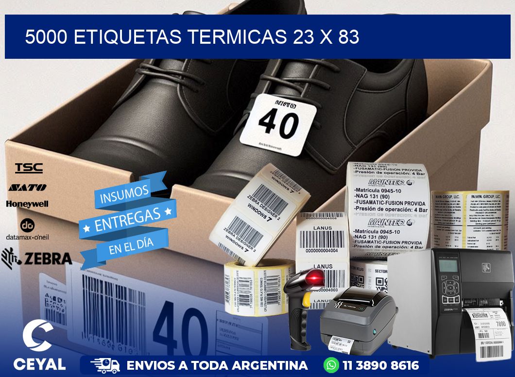 5000 ETIQUETAS TERMICAS 23 x 83