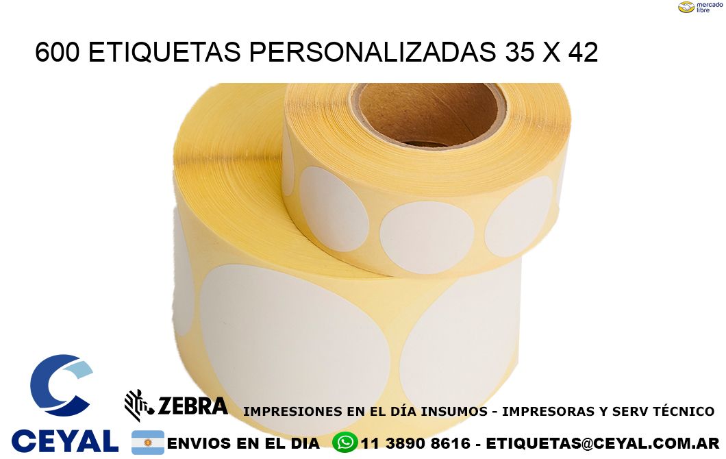 600 ETIQUETAS PERSONALIZADAS 35 x 42