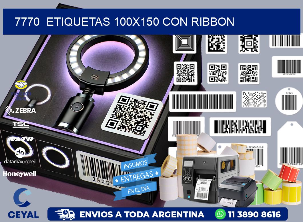 7770  ETIQUETAS 100X150 CON RIBBON