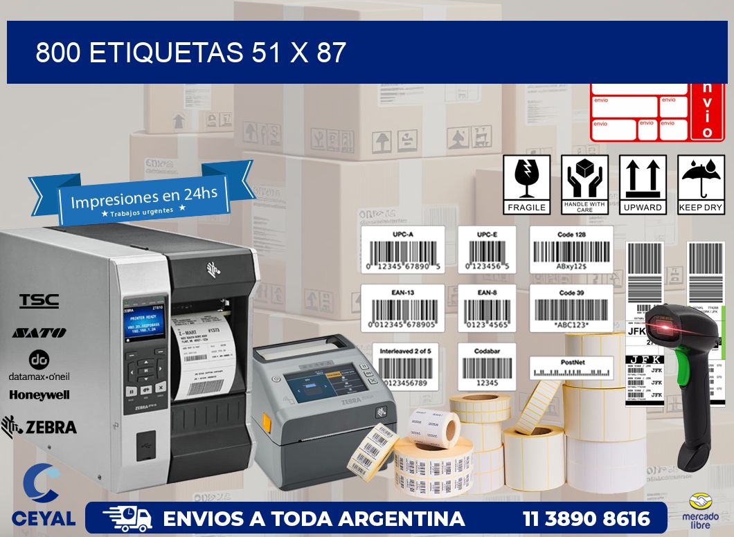 800 ETIQUETAS 51 x 87