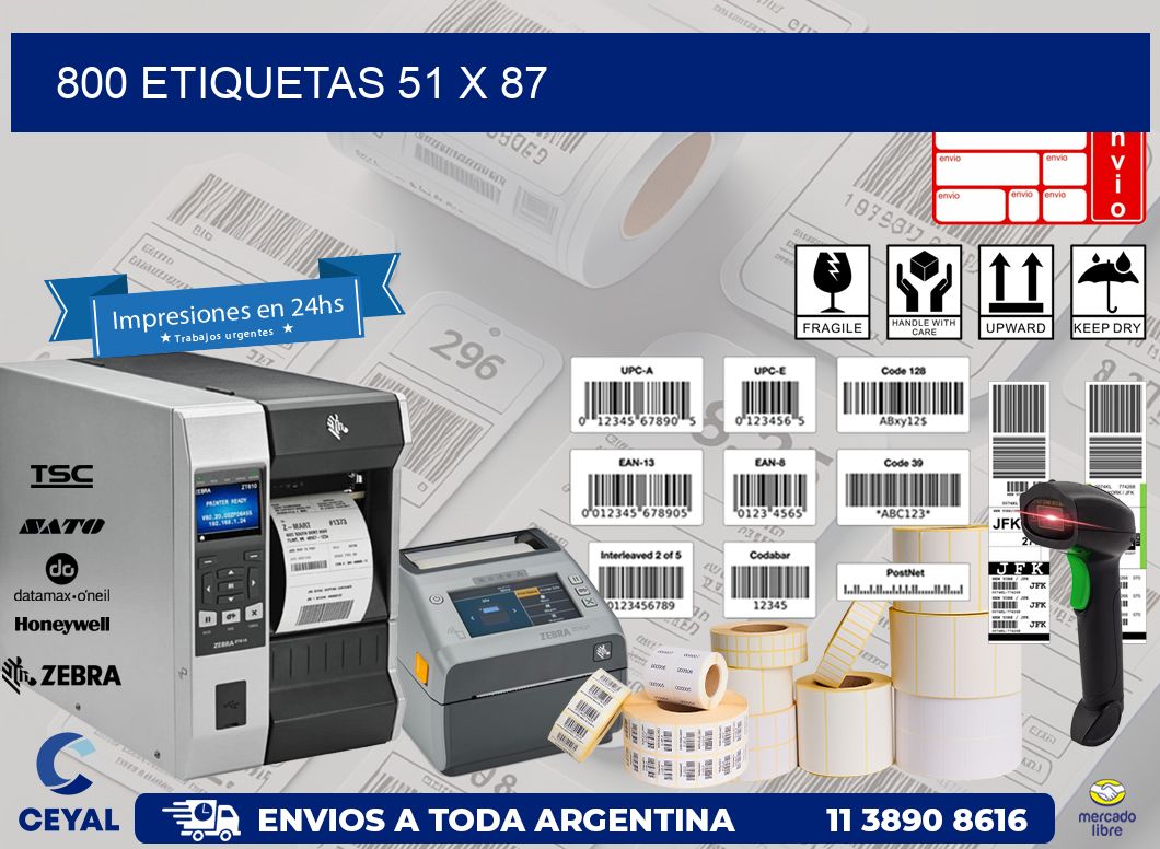 800 ETIQUETAS 51 x 87