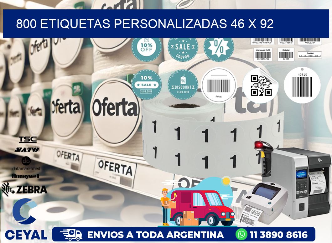 800 ETIQUETAS PERSONALIZADAS 46 x 92