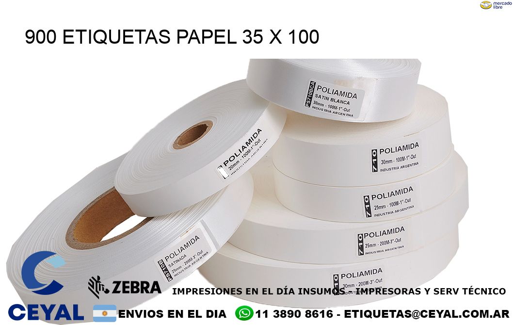 900 ETIQUETAS PAPEL 35 x 100