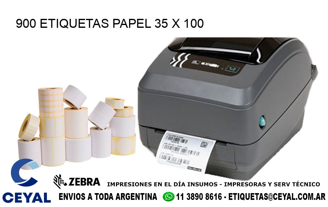 900 ETIQUETAS PAPEL 35 x 100