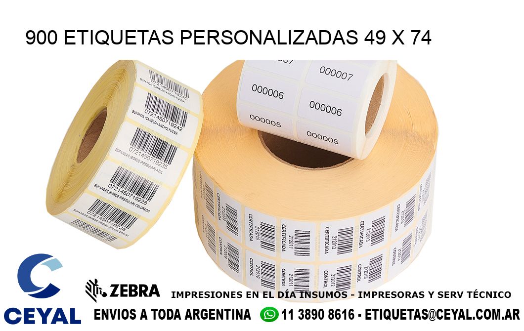 900 ETIQUETAS PERSONALIZADAS 49 x 74