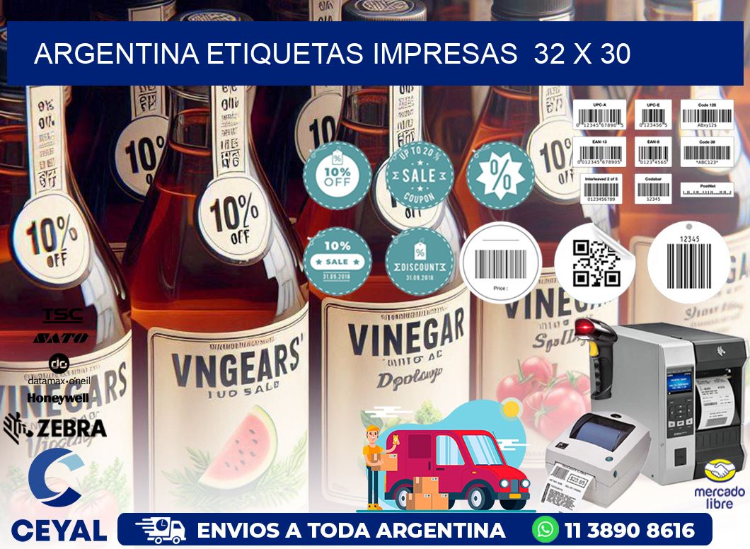 ARGENTINA ETIQUETAS IMPRESAS  32 x 30