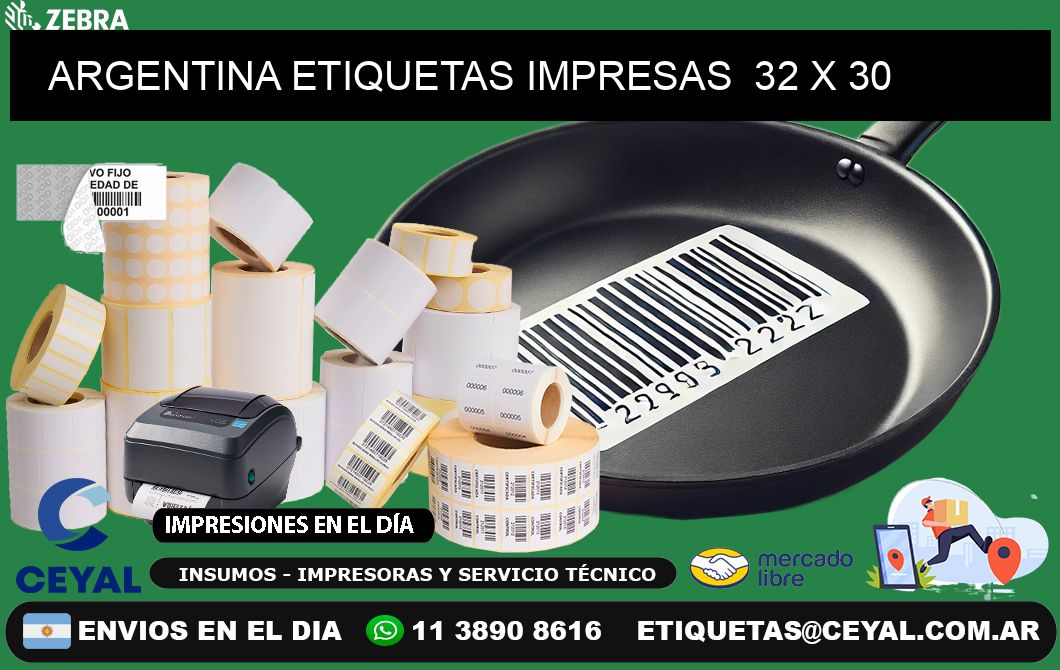 ARGENTINA ETIQUETAS IMPRESAS  32 x 30