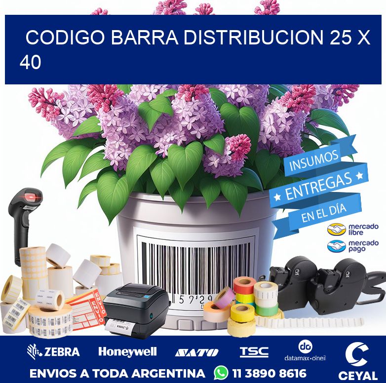 CODIGO BARRA DISTRIBUCION 25 x 40