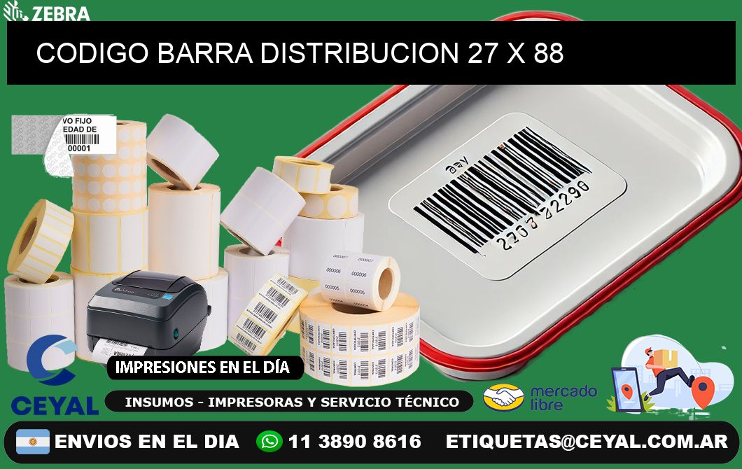 CODIGO BARRA DISTRIBUCION 27 x 88