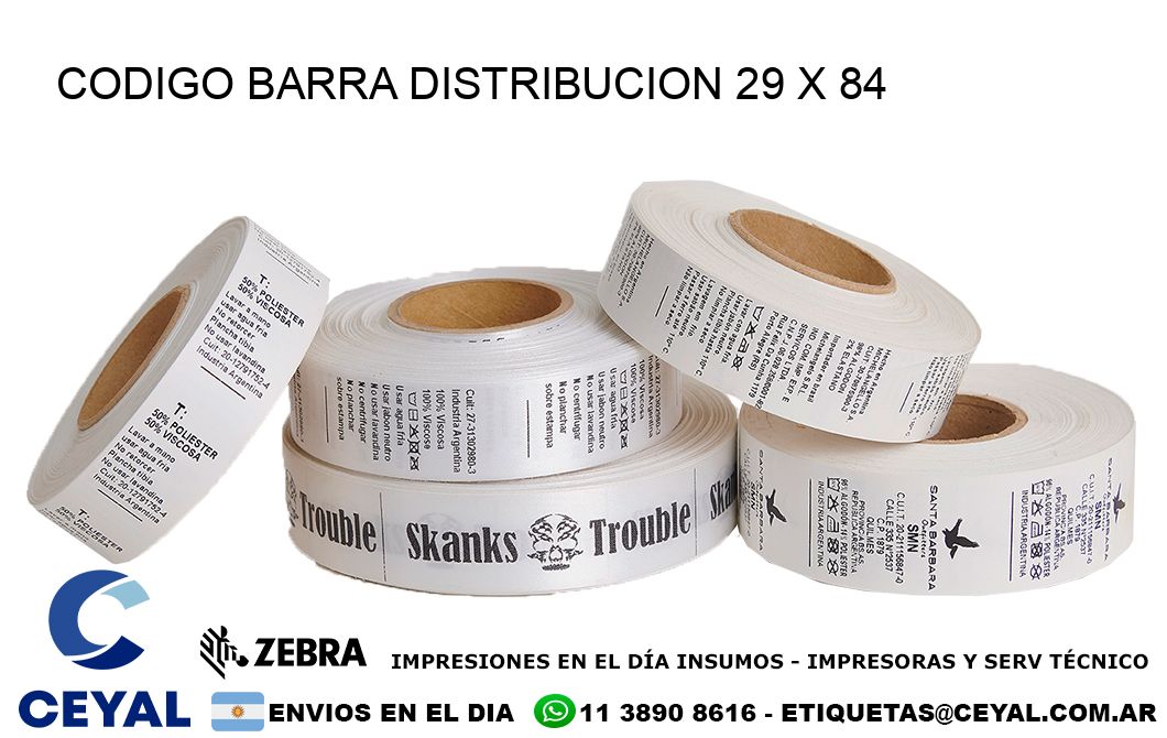 CODIGO BARRA DISTRIBUCION 29 x 84