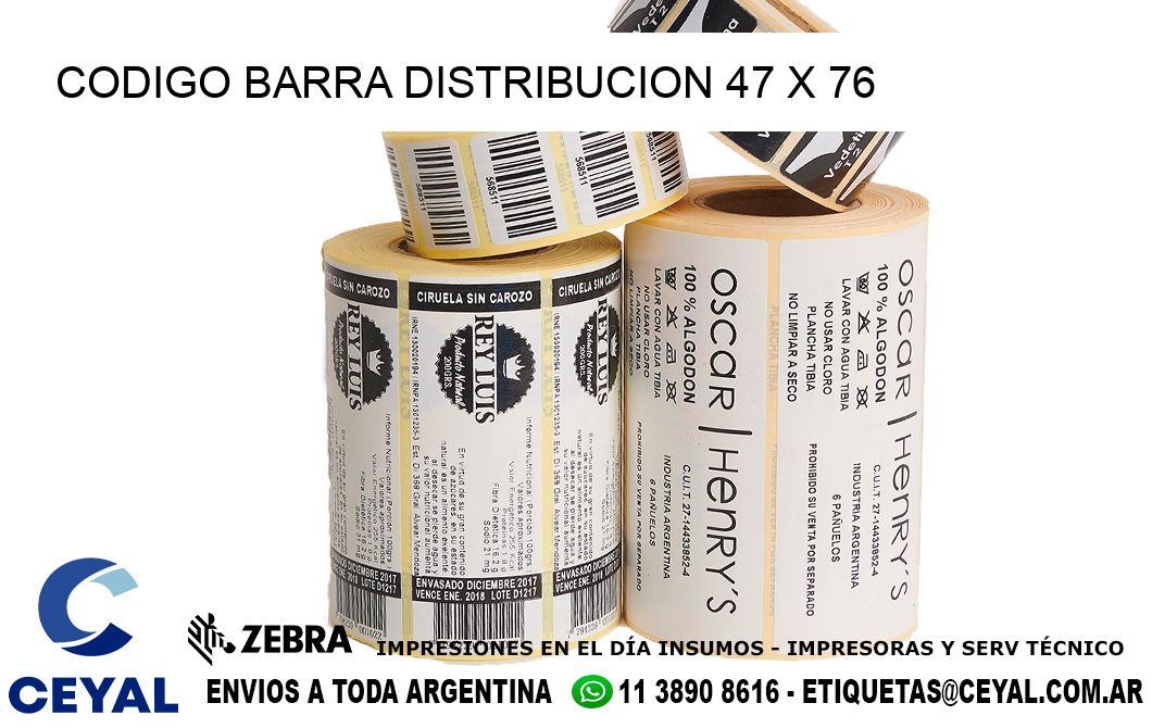 CODIGO BARRA DISTRIBUCION 47 x 76