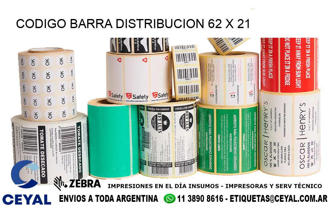 CODIGO BARRA DISTRIBUCION 62 x 21