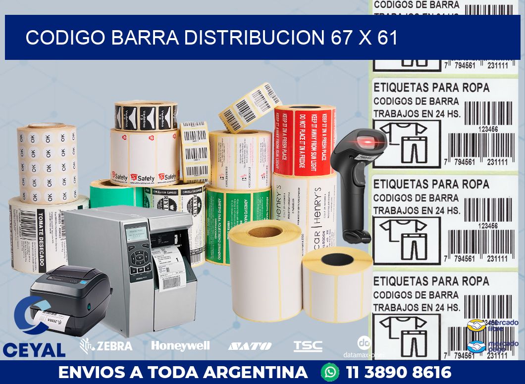 CODIGO BARRA DISTRIBUCION 67 x 61