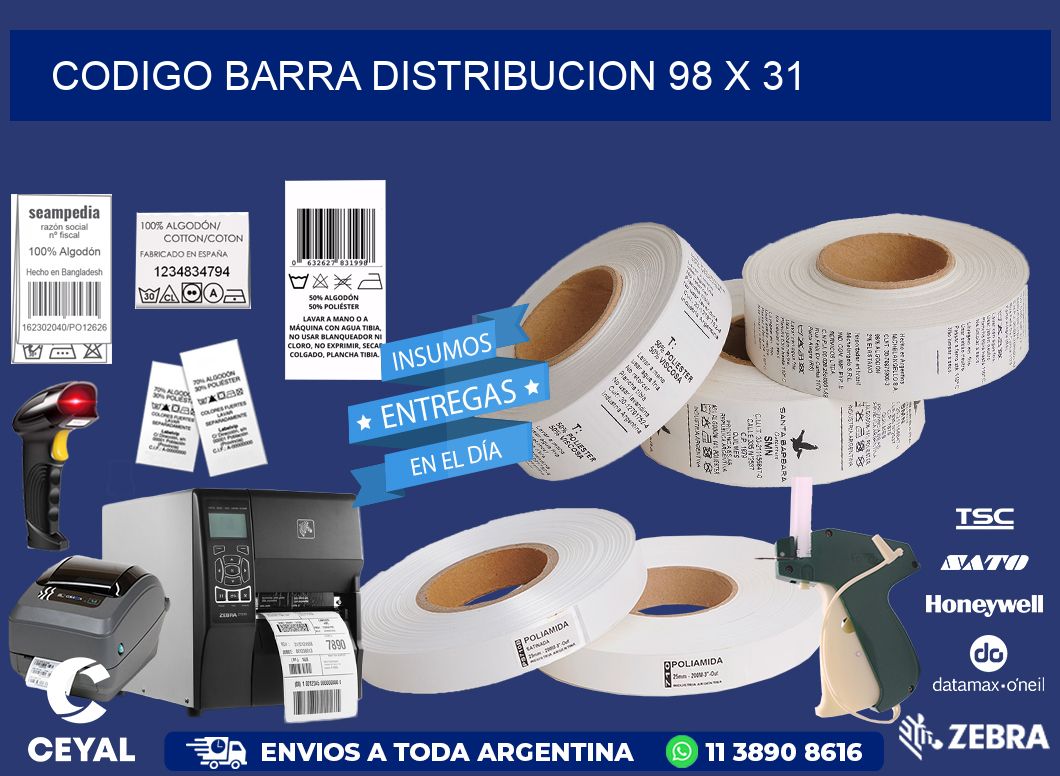 CODIGO BARRA DISTRIBUCION 98 x 31