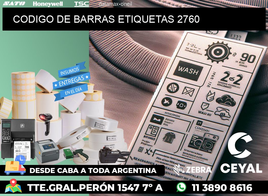 CODIGO DE BARRAS ETIQUETAS 2760