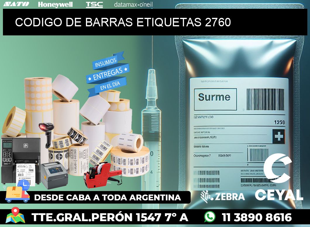 CODIGO DE BARRAS ETIQUETAS 2760