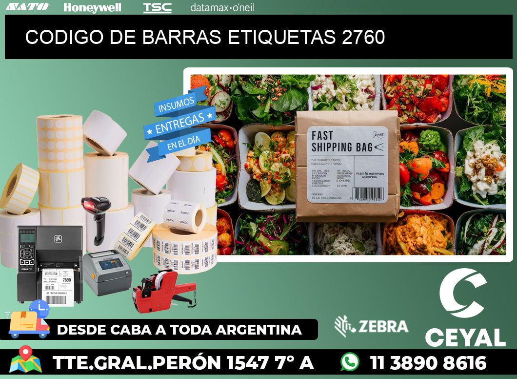 CODIGO DE BARRAS ETIQUETAS 2760