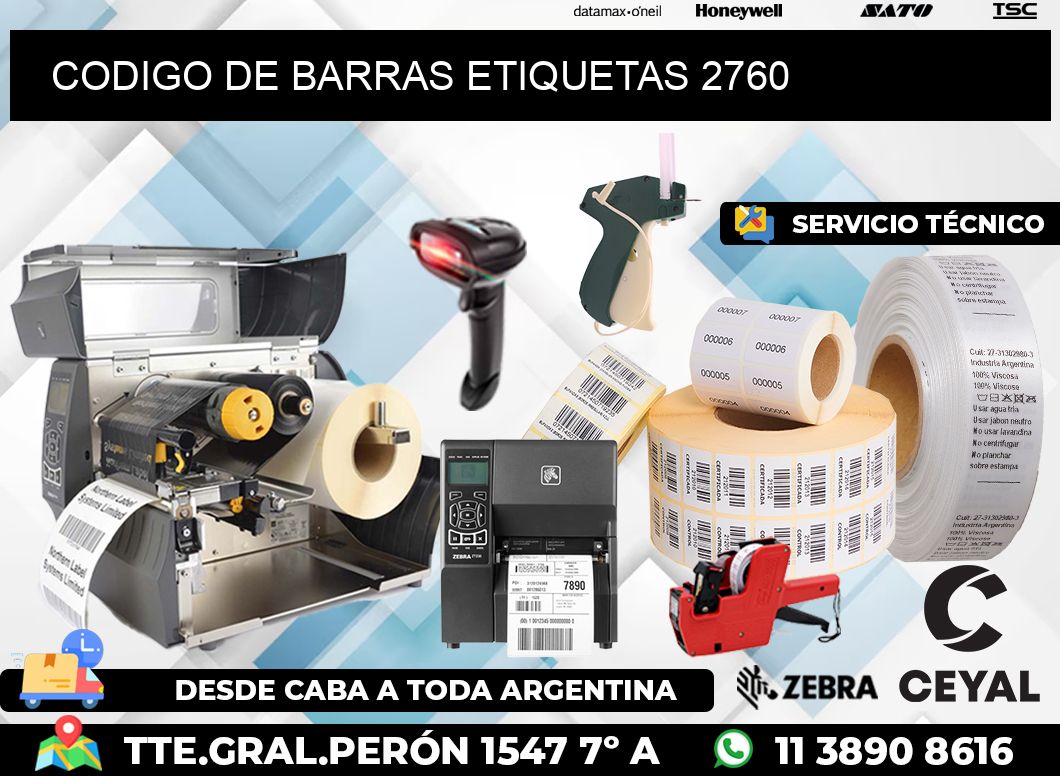 CODIGO DE BARRAS ETIQUETAS 2760