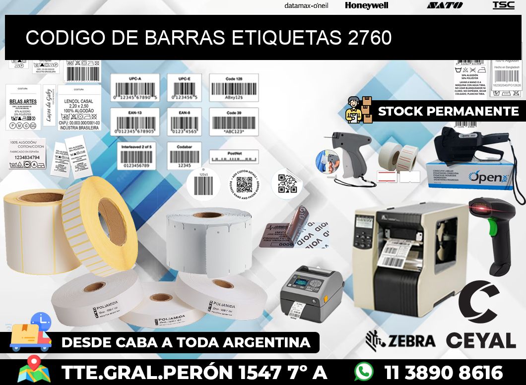 CODIGO DE BARRAS ETIQUETAS 2760