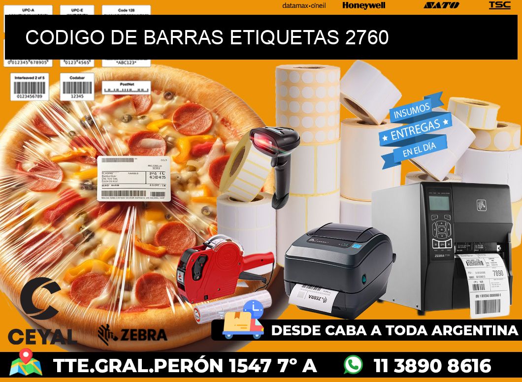 CODIGO DE BARRAS ETIQUETAS 2760