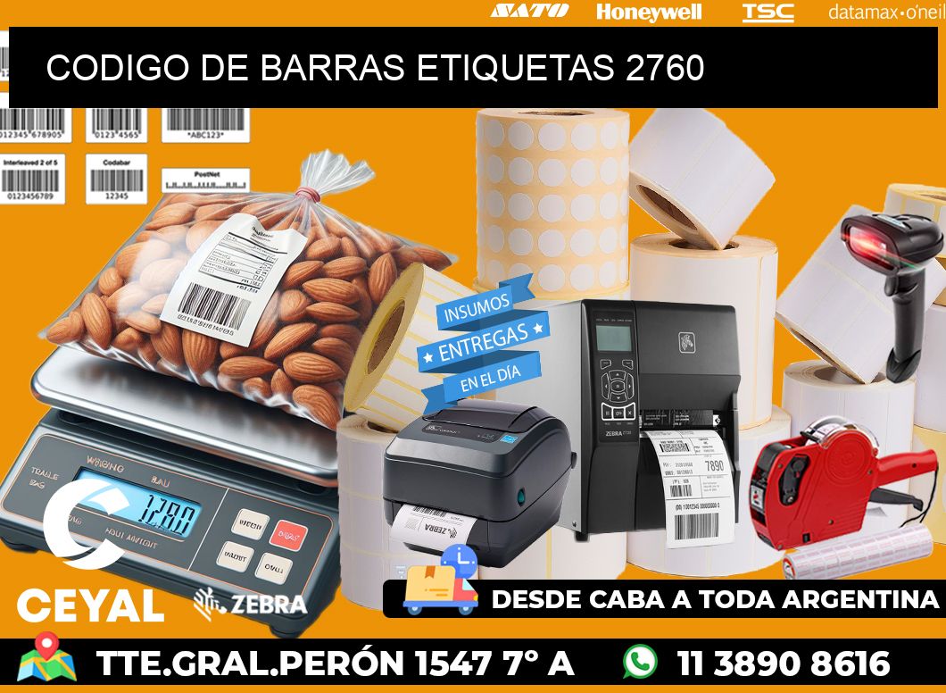 CODIGO DE BARRAS ETIQUETAS 2760