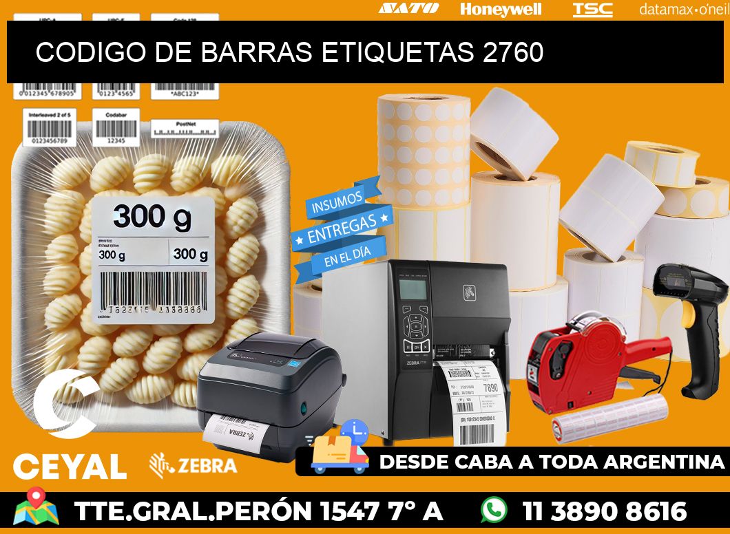 CODIGO DE BARRAS ETIQUETAS 2760