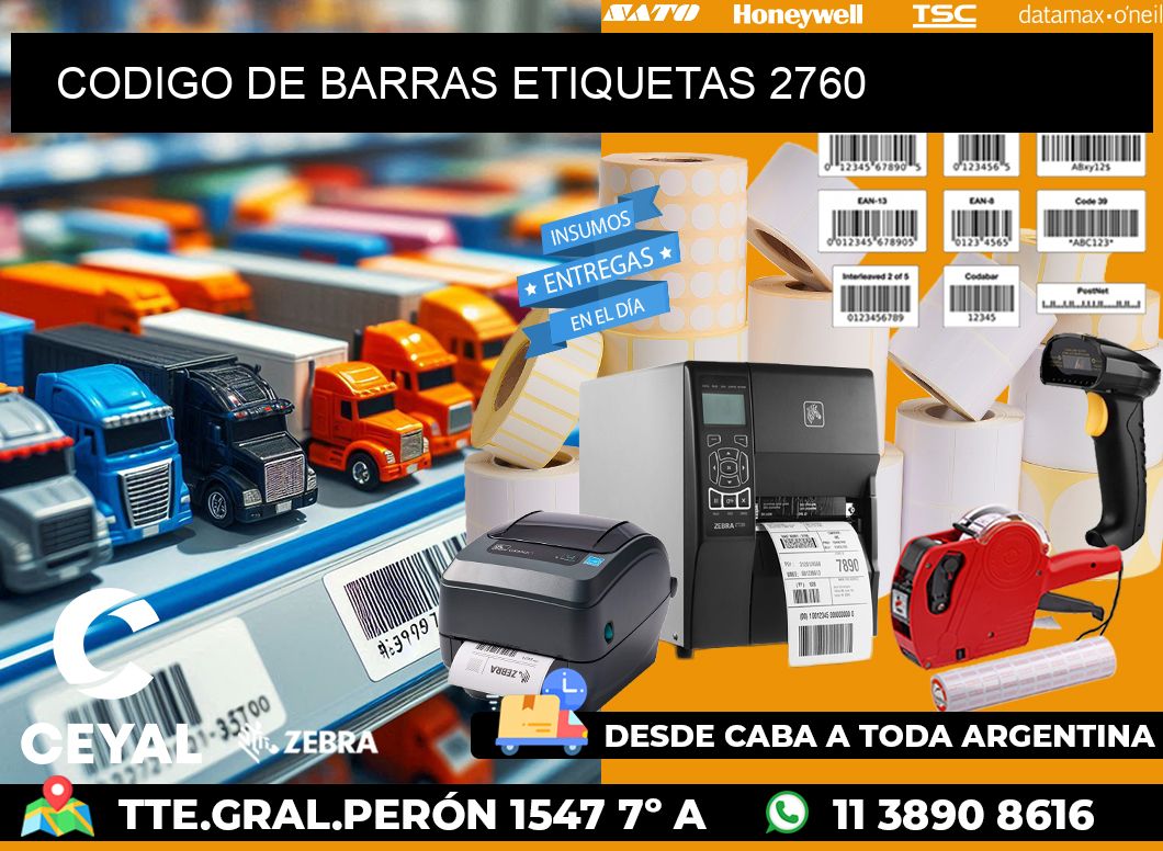 CODIGO DE BARRAS ETIQUETAS 2760