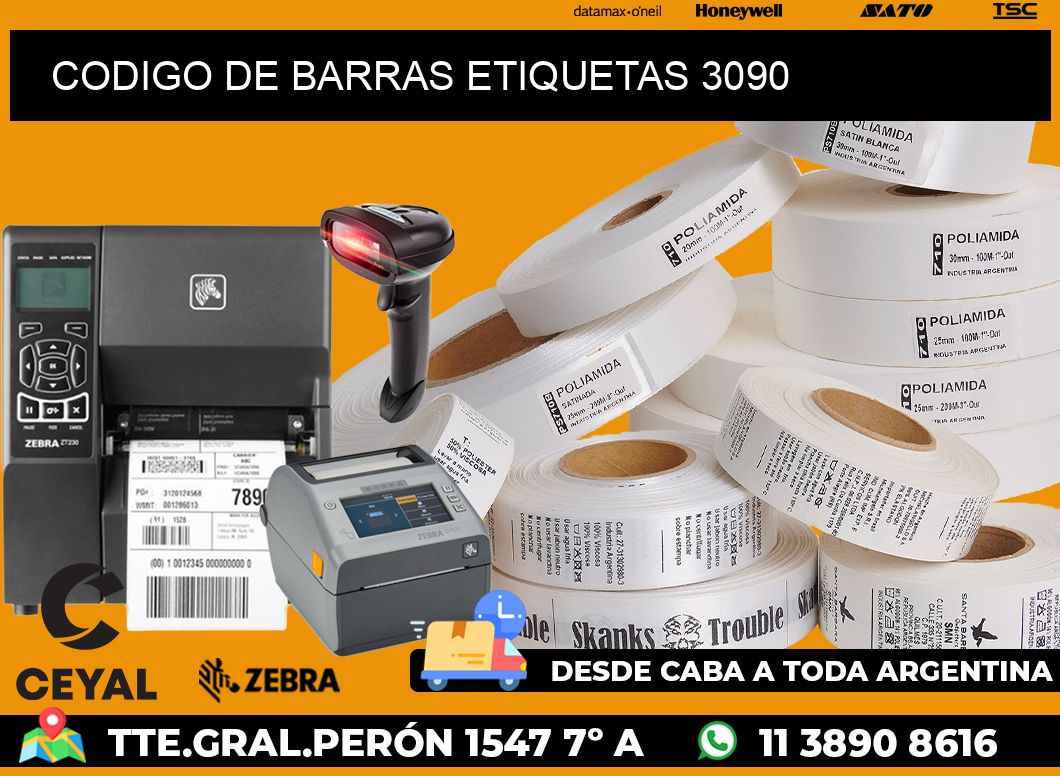 CODIGO DE BARRAS ETIQUETAS 3090