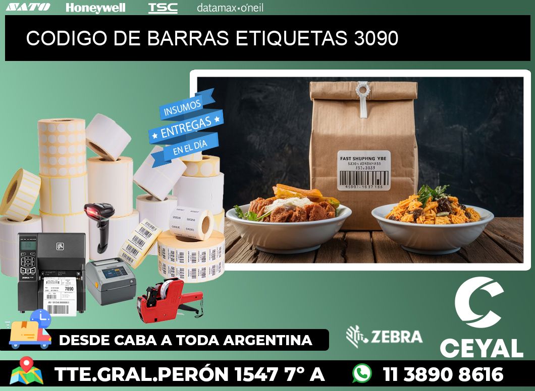 CODIGO DE BARRAS ETIQUETAS 3090