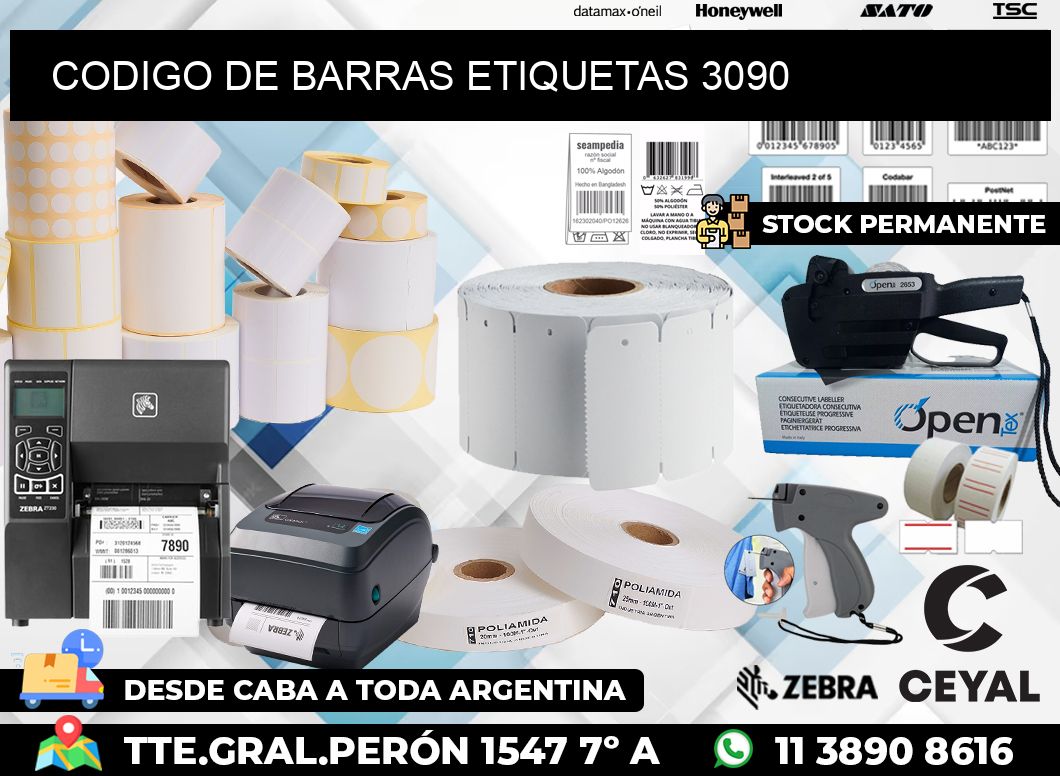 CODIGO DE BARRAS ETIQUETAS 3090