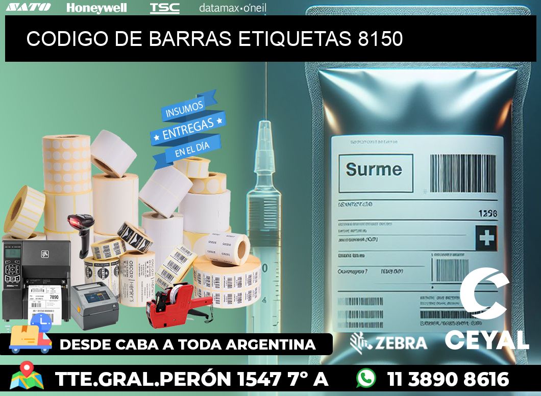 CODIGO DE BARRAS ETIQUETAS 8150