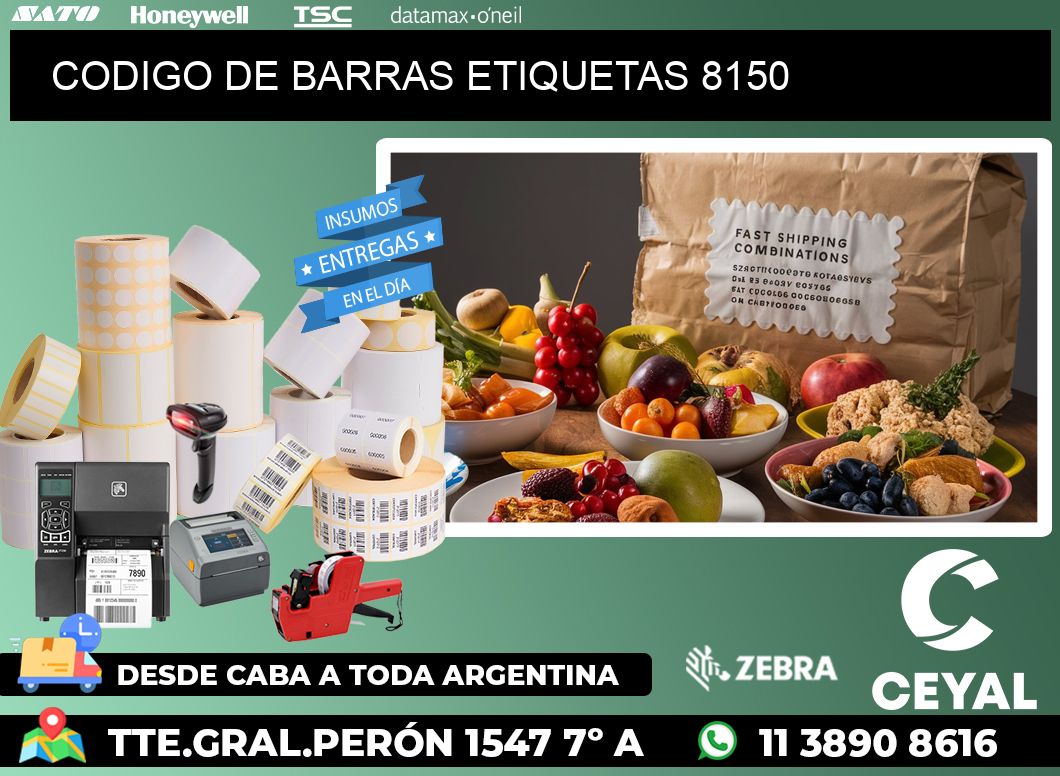 CODIGO DE BARRAS ETIQUETAS 8150