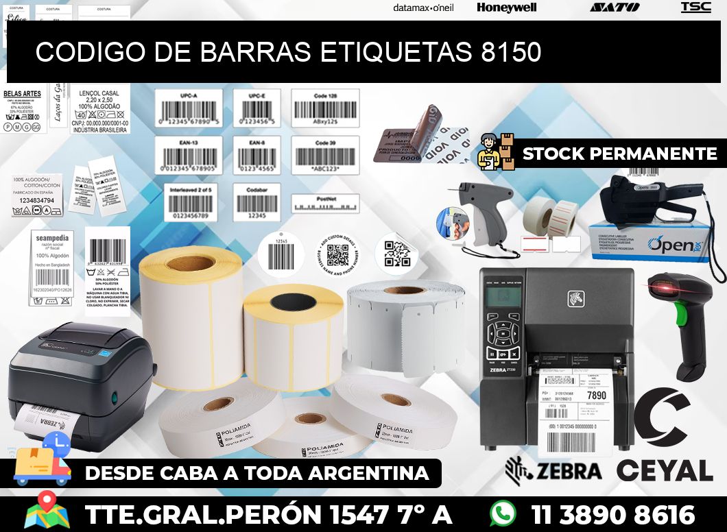 CODIGO DE BARRAS ETIQUETAS 8150