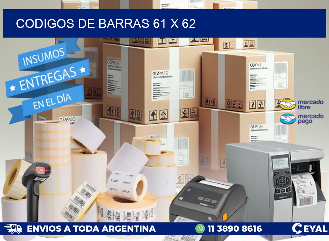 CODIGOS DE BARRAS 61 x 62