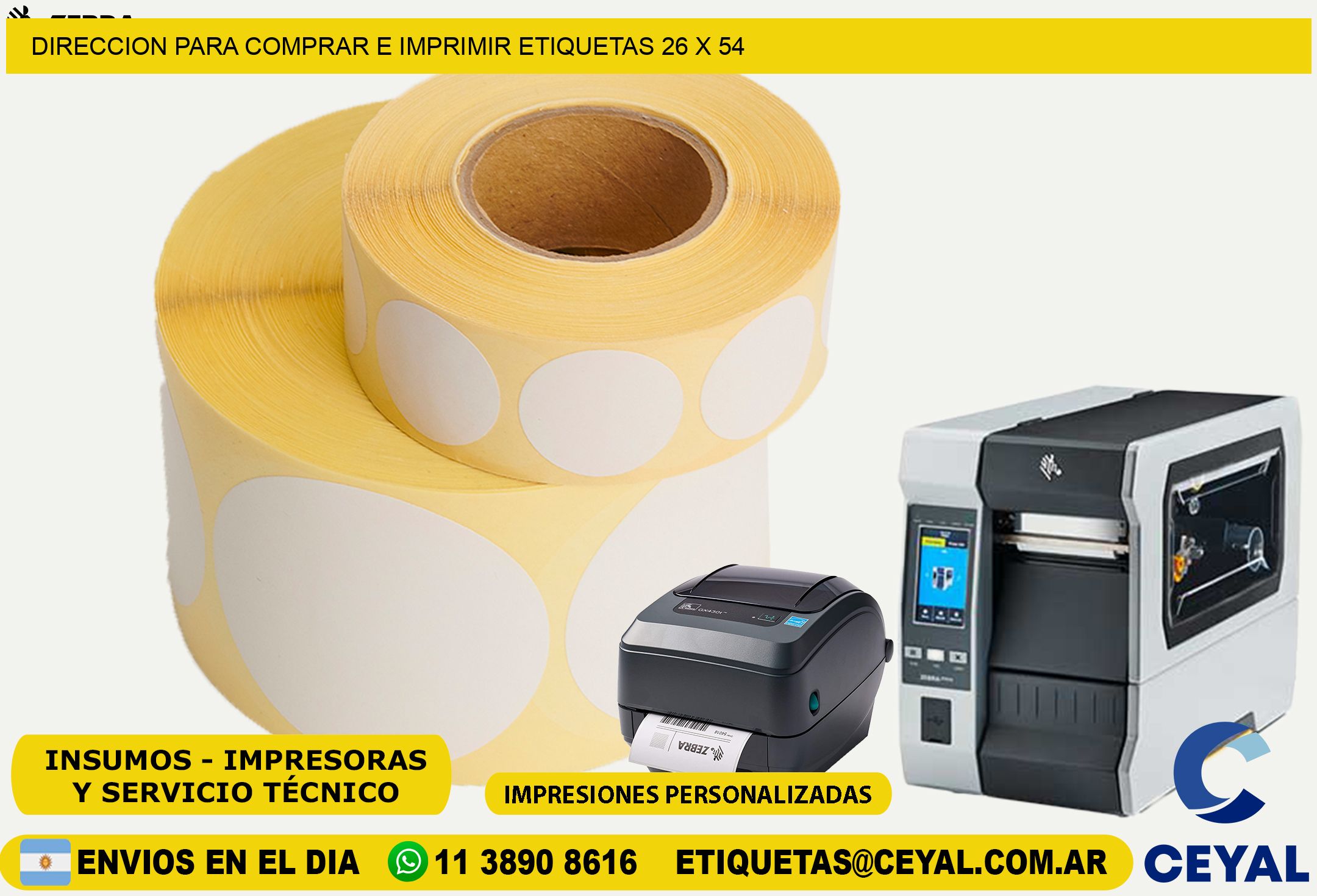 DIRECCION PARA COMPRAR E IMPRIMIR ETIQUETAS 26 x 54