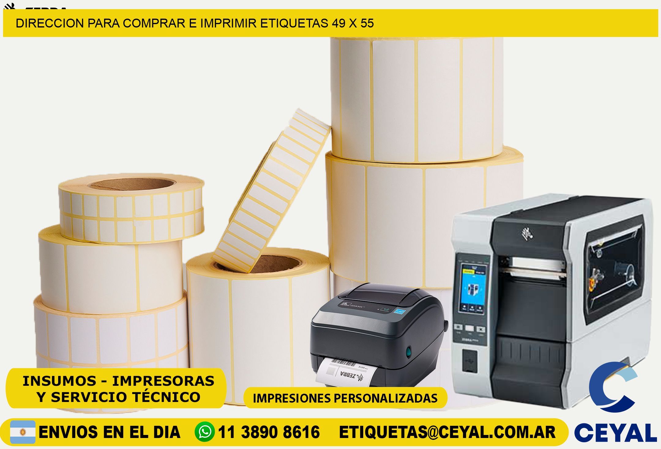 DIRECCION PARA COMPRAR E IMPRIMIR ETIQUETAS 49 x 55
