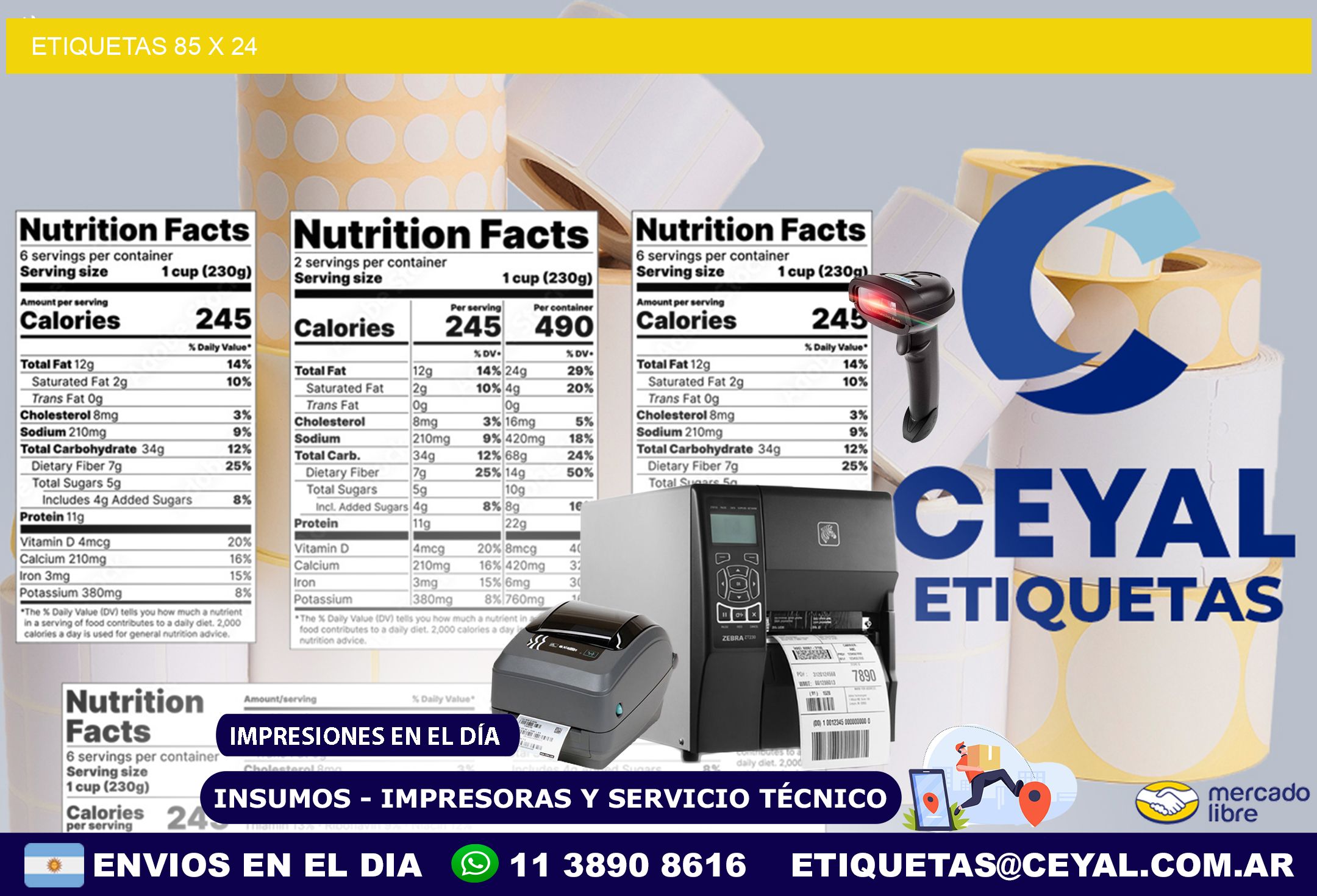 ETIQUETAS 85 x 24