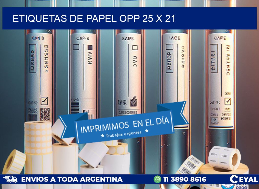 ETIQUETAS DE PAPEL OPP 25 x 21