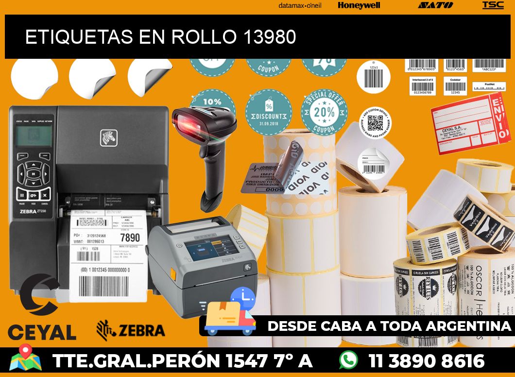 ETIQUETAS EN ROLLO 13980