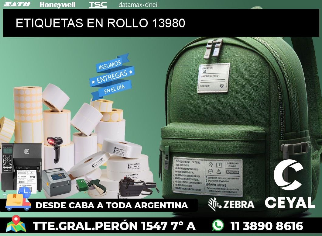 ETIQUETAS EN ROLLO 13980