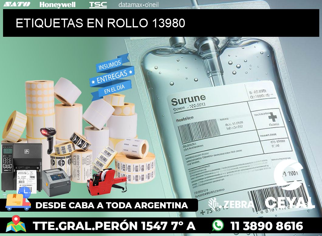 ETIQUETAS EN ROLLO 13980