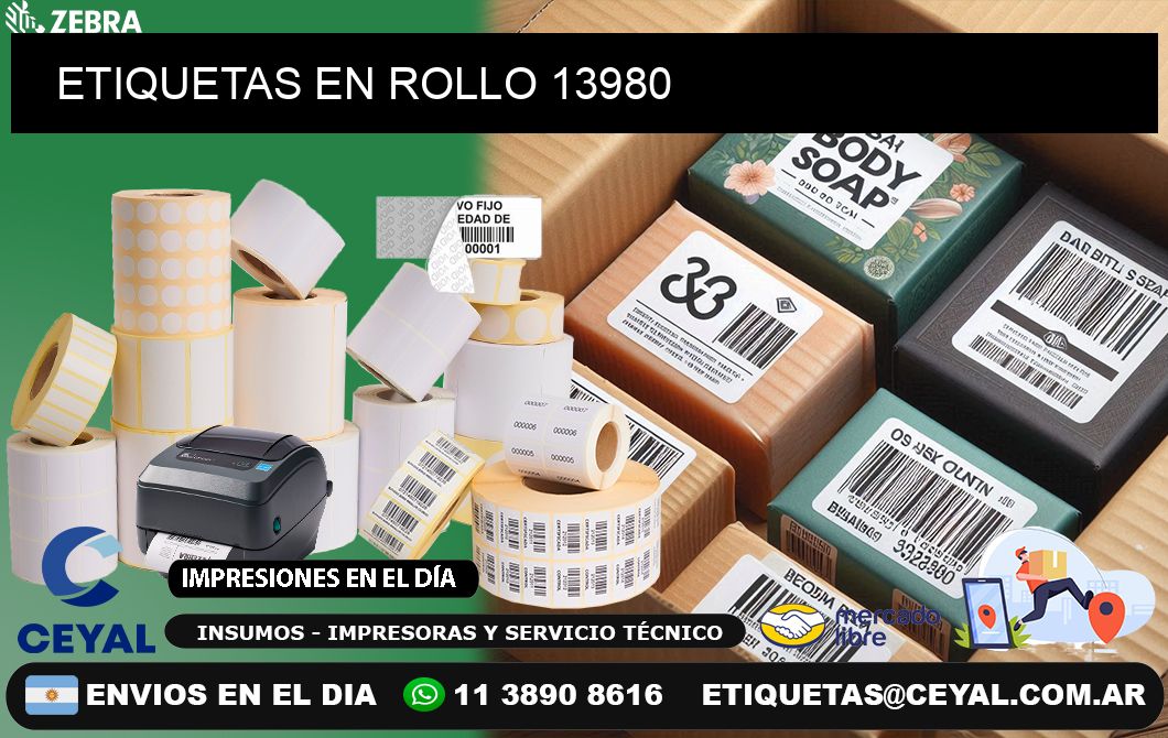 ETIQUETAS EN ROLLO 13980