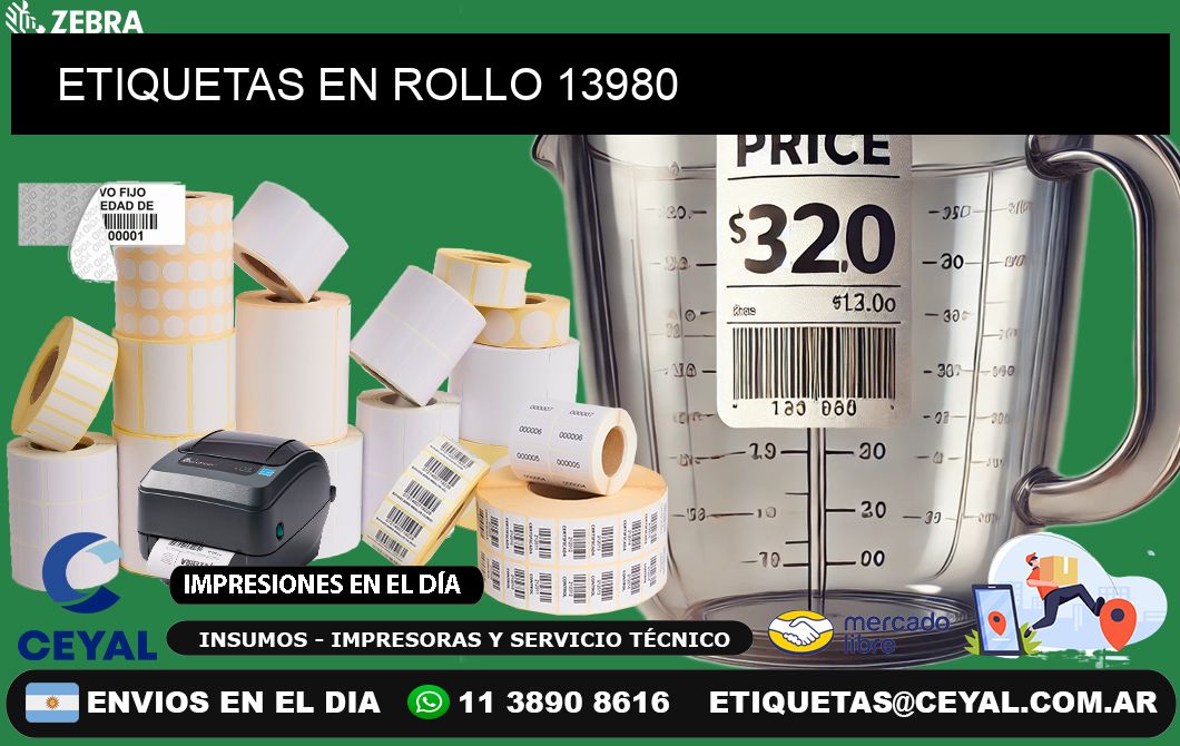 ETIQUETAS EN ROLLO 13980