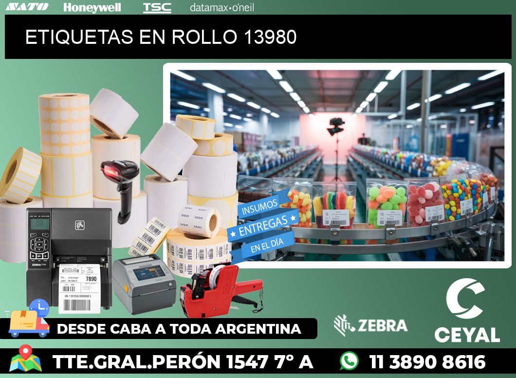 ETIQUETAS EN ROLLO 13980