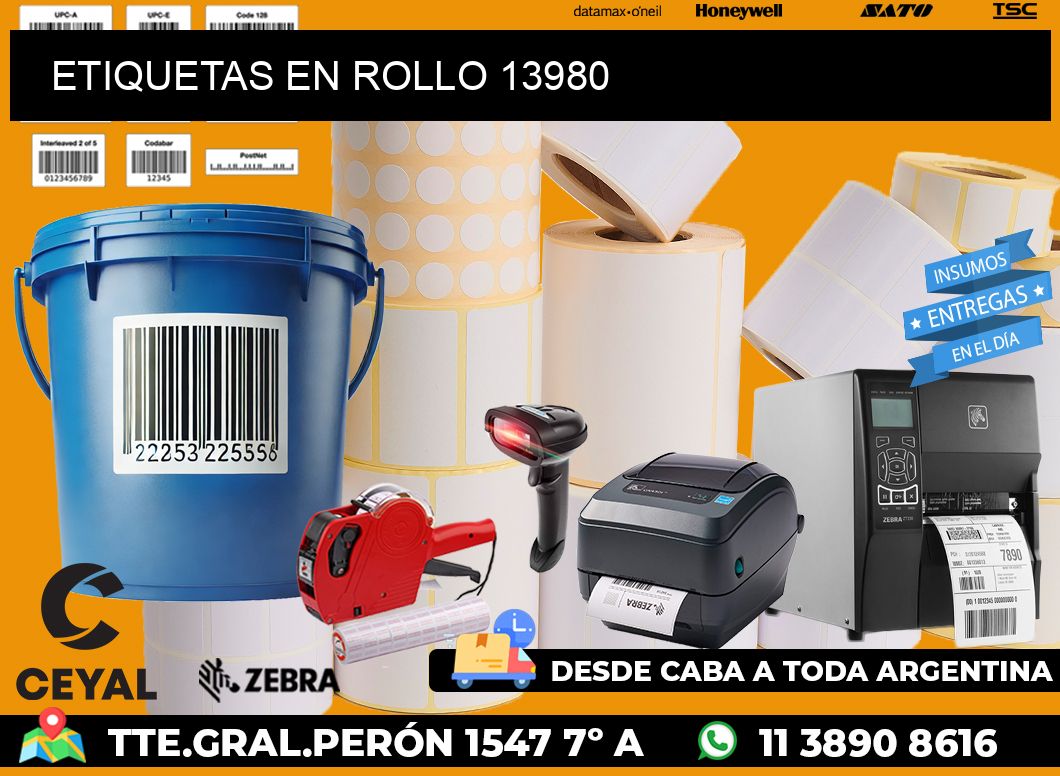 ETIQUETAS EN ROLLO 13980