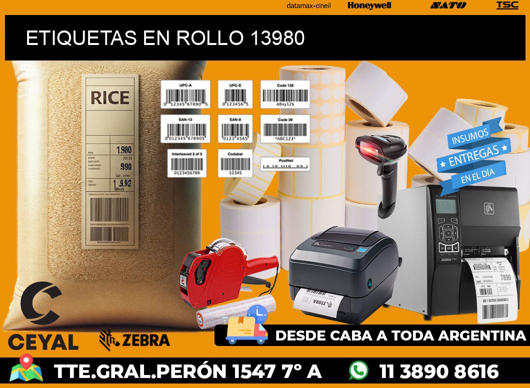 ETIQUETAS EN ROLLO 13980