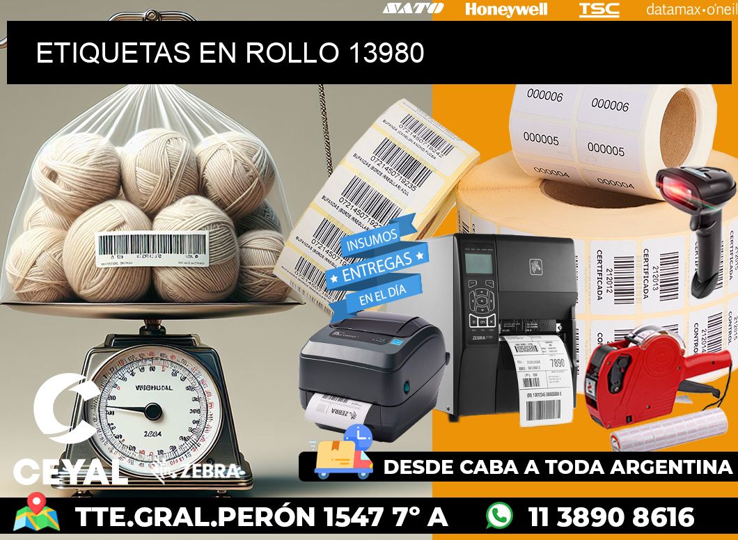 ETIQUETAS EN ROLLO 13980